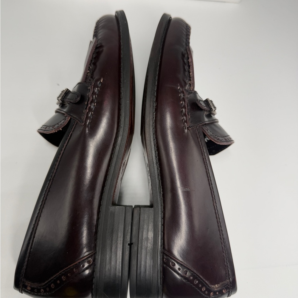 Vintage G.H Bass Weejuns Harper Leather Fringe Loafer  Burgundy Brown Women’s 7M - Picture 9 of 10